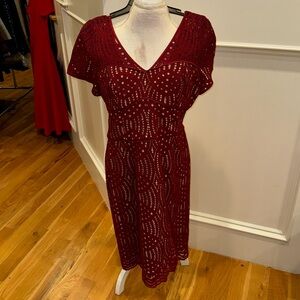 Textured Brick red dress size 12